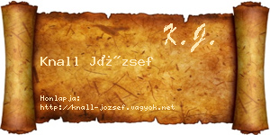 Knall József névjegykártya